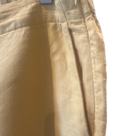J.Jill LOVE LINEN 100% Linen Cropped Pants in Golden Sun Large Petite Yellow - Picture 4 of 11